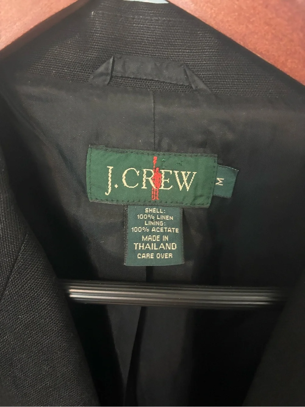 Vintage JCrew Linen Men's Black Blazer - Classic Three-Button